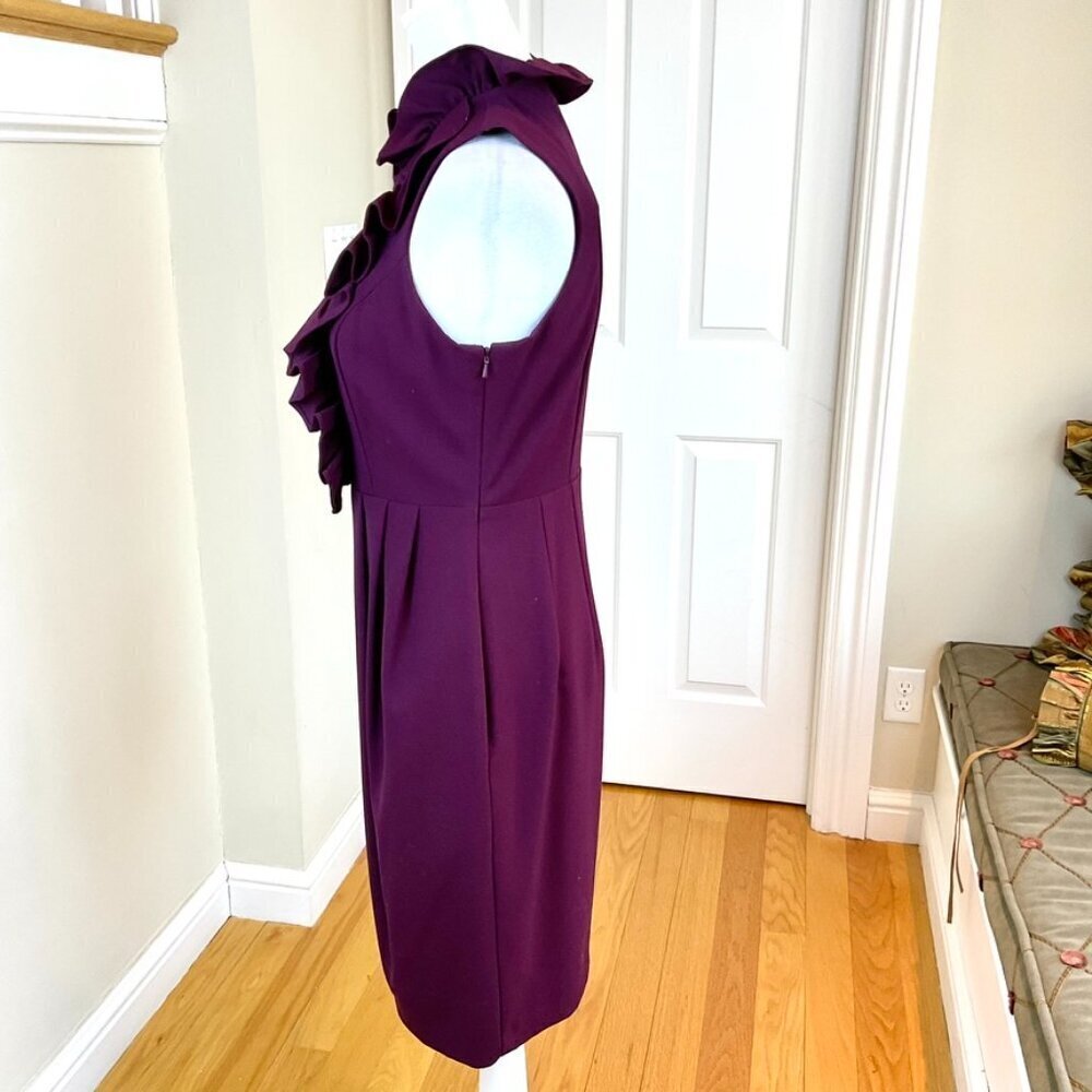 Marc New York Dress Ruffle Neck Knit Wine (6) - Picture 4 of 9